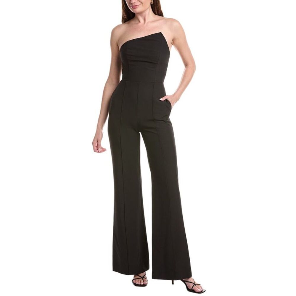 Milly Womens  Atlas Cady One-Shoulder Jumpsuit, Black